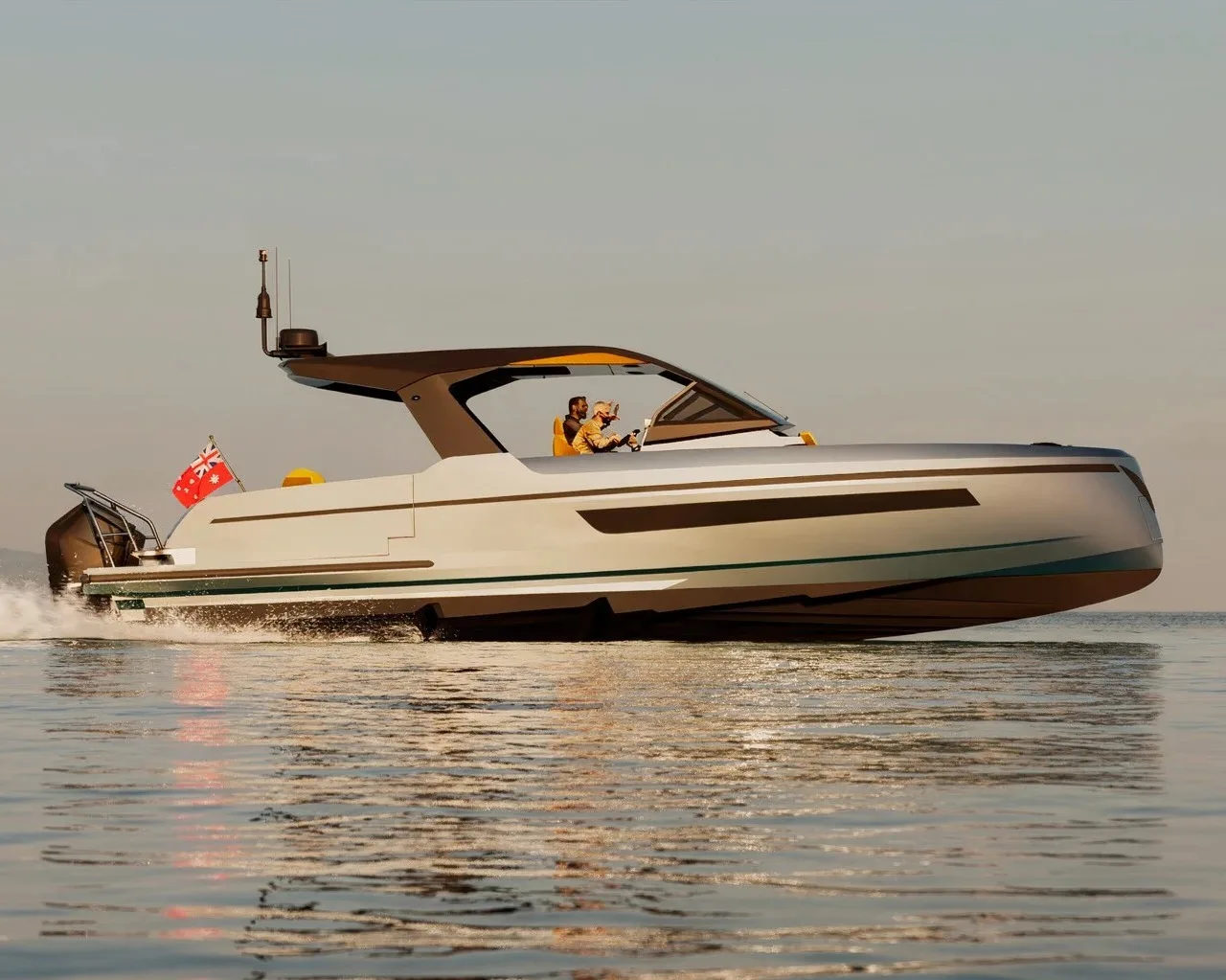 Virtue V14 Hard Top running at speed on its Petestep hull