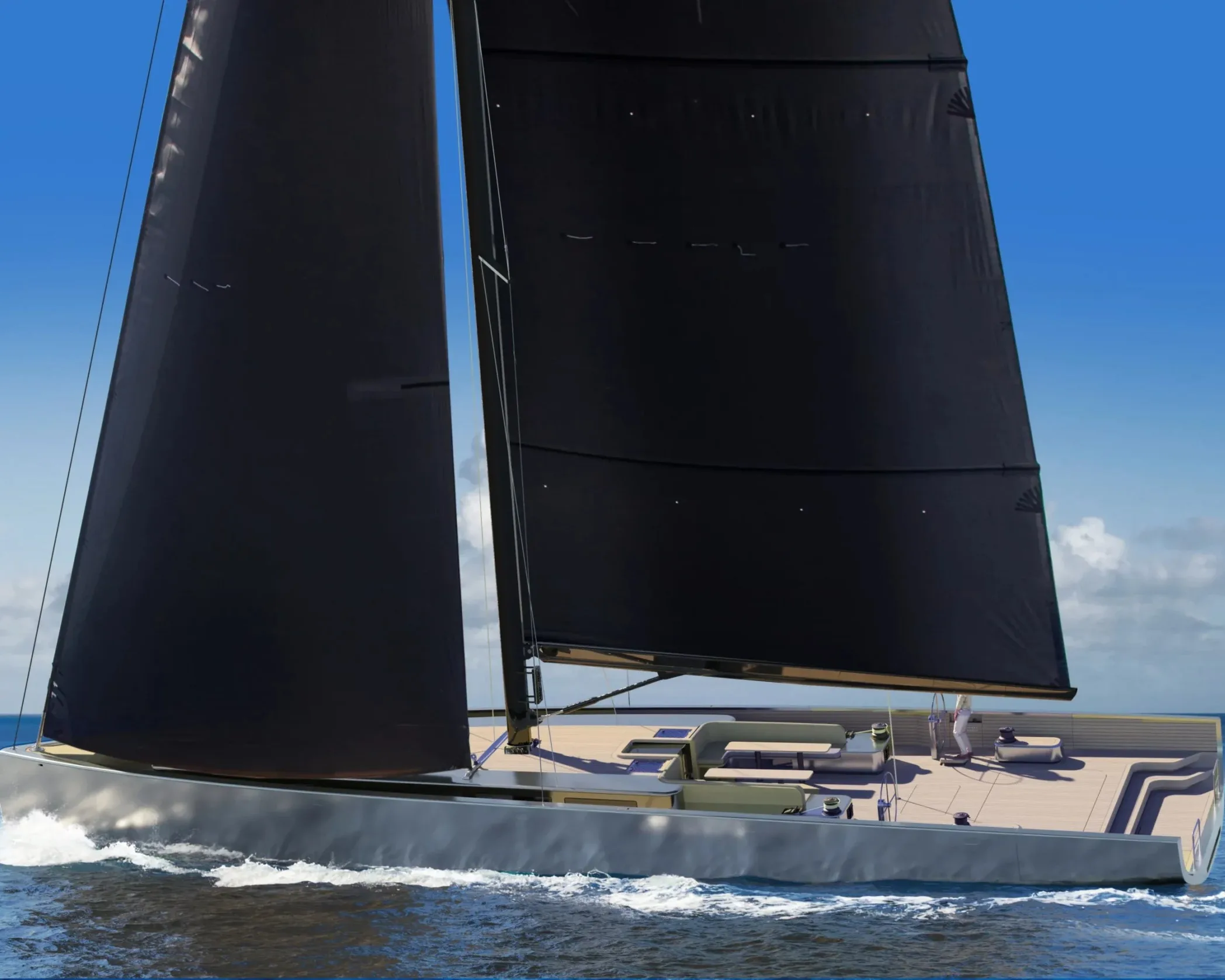 YYachts YBreeze 75 under sail on a carbon mast