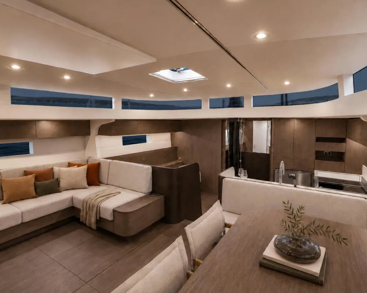 YYachts Y6 interior, lightweight carbon performance cruiser.