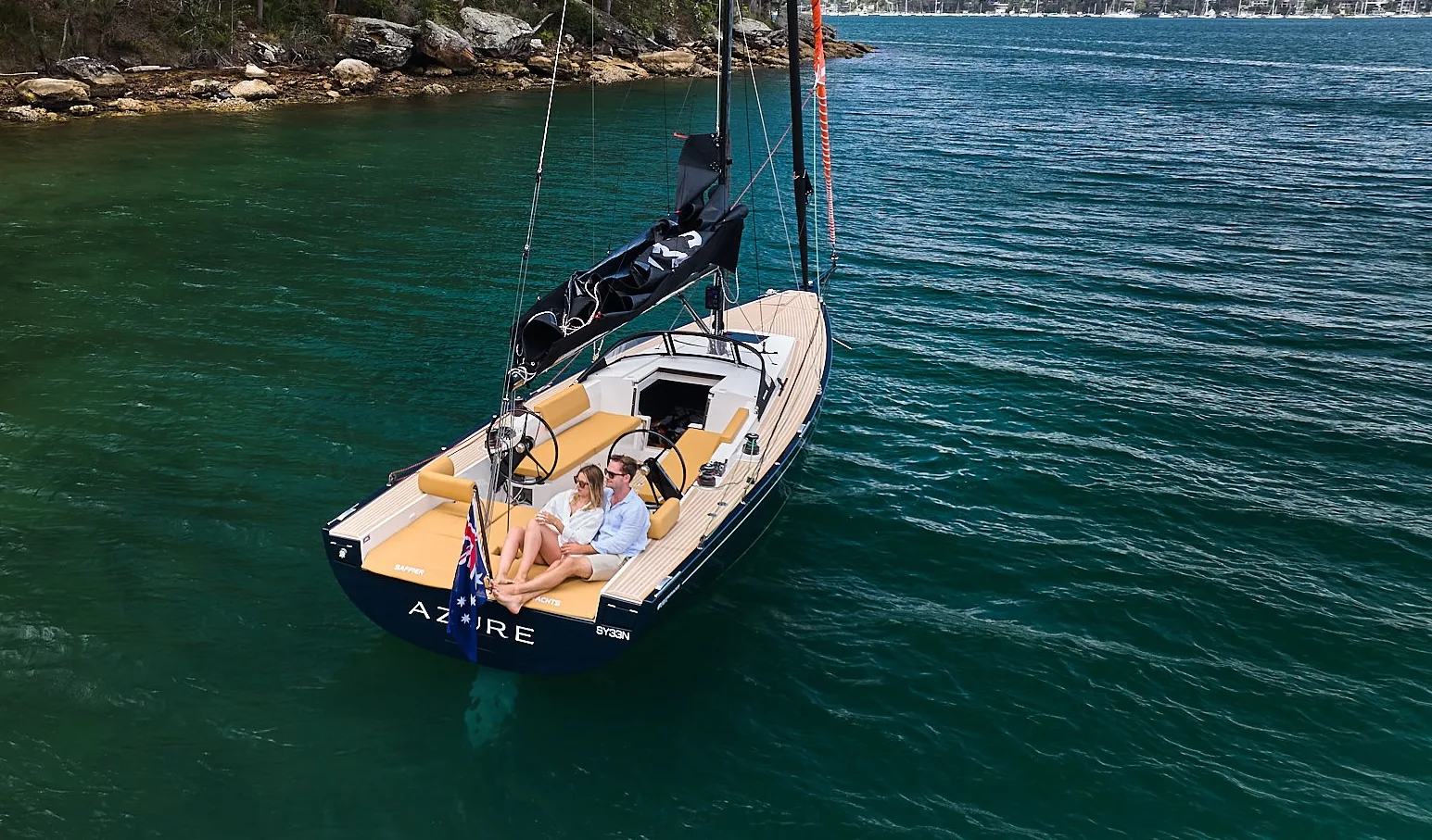 Saffier Yachts Azure at calm anchor on Sydney's Pittwater