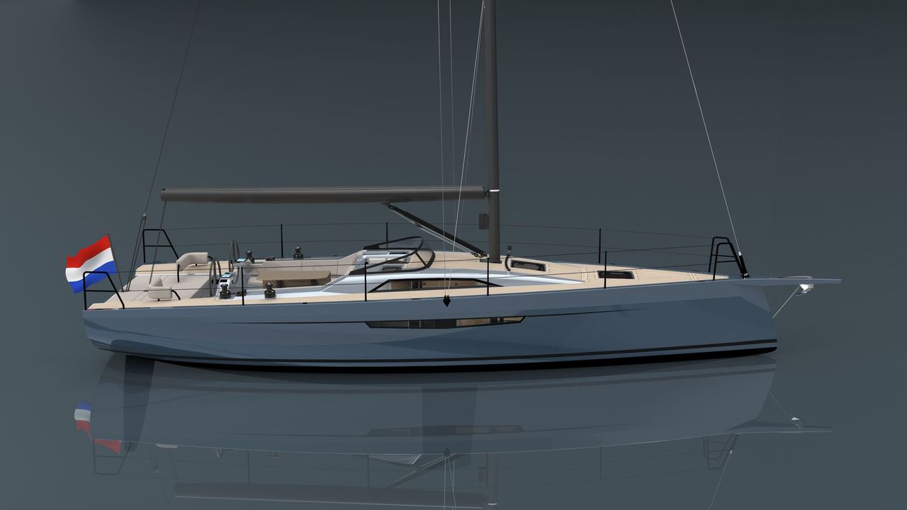 Saffier Yachts SE 38 Leader day-sailing at speed on calm water — gallery image 2