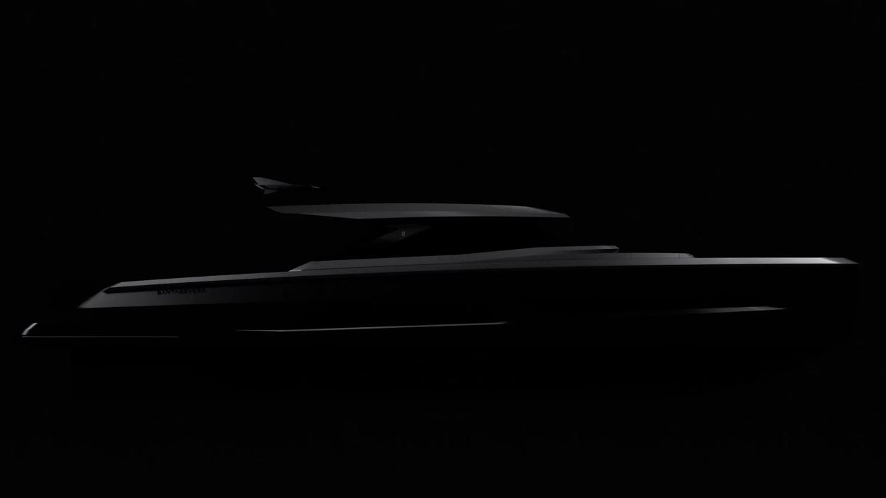 Santasevera Yachts 78 flagship — yard teaser render silhouette
